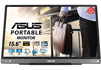 ASUS MB16ACE 15,6" IPS 1920X1080/ 75HZ/ 5MS/USBC ZenScreen Taşınabilir IPS Full HD USB Monitör Gri