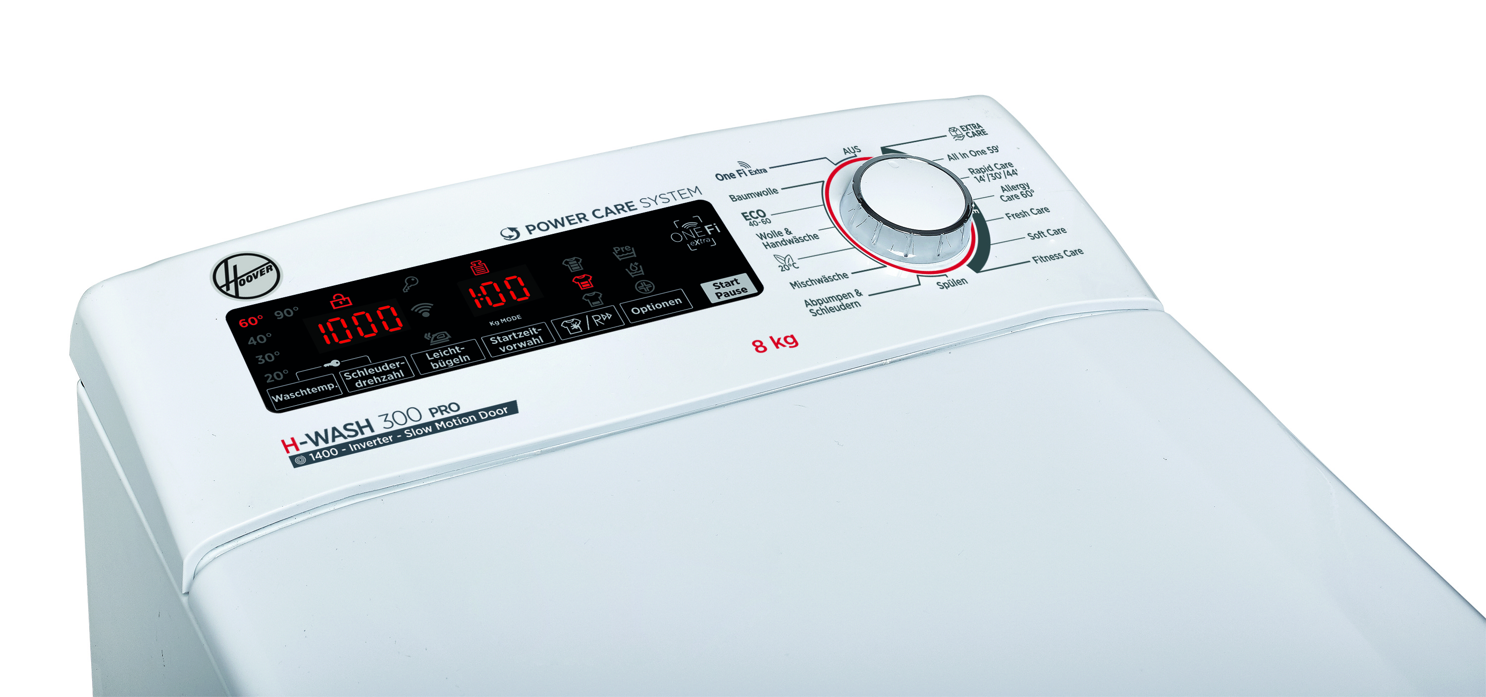 HOOVER H3TFMQ48TAMCE-84 Waschmaschine Toplader (8 kg, 1351 U/Min., B, Toplader)
