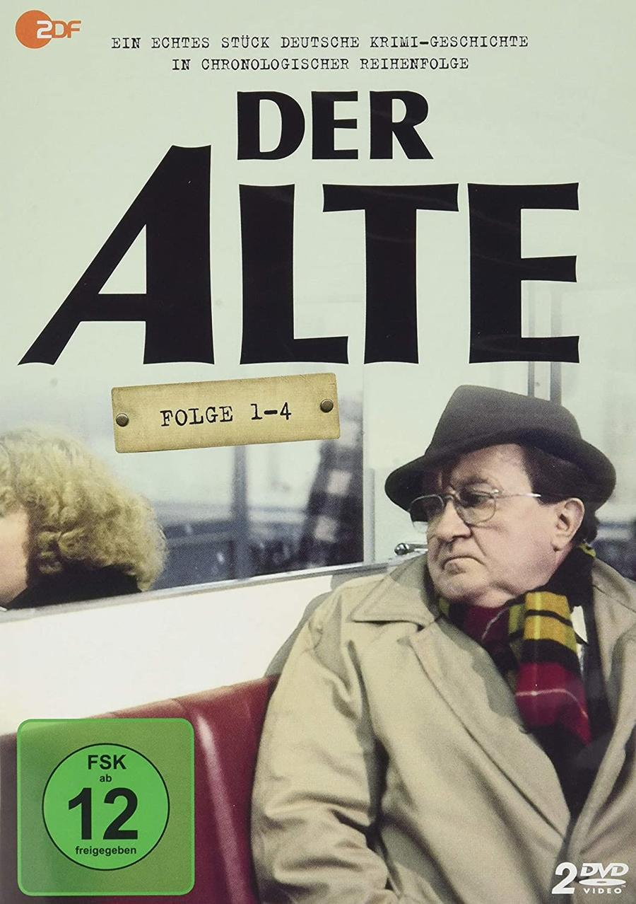 DVD-Cover: Ein Mann mit Hut und Mantel. Titel: Der Alte. Es steht 'Folge 1-4'. Der Hintergrund ist verschwommen.