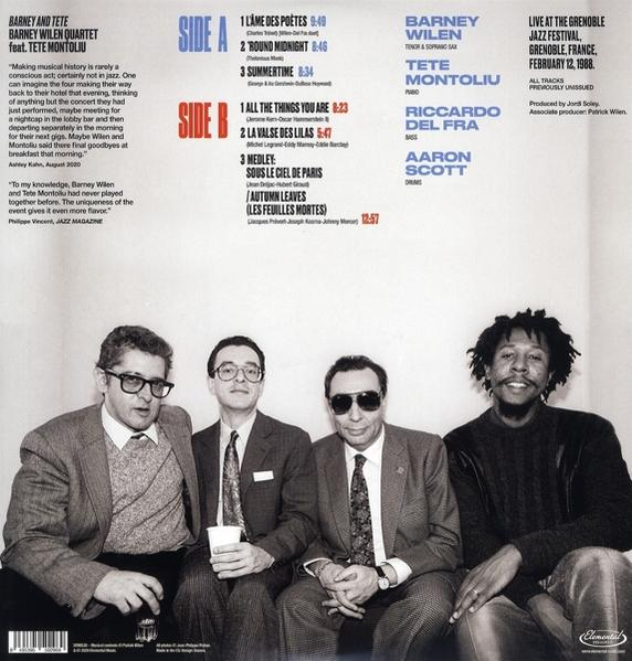 Grenoble (Vinyl) - Wilen,Barney/Montoliu,Tete \'88 -