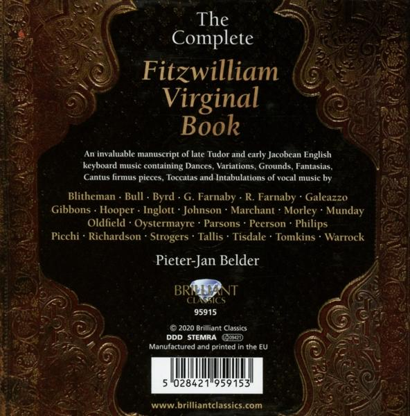 CD-Cover, braun mit Text über das komplette Fitzwilliam Virginal Book.
