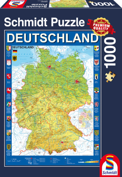 Deutschlandkarte 1000 Puzzle SCHMIDT (UE) Teile SPIELE