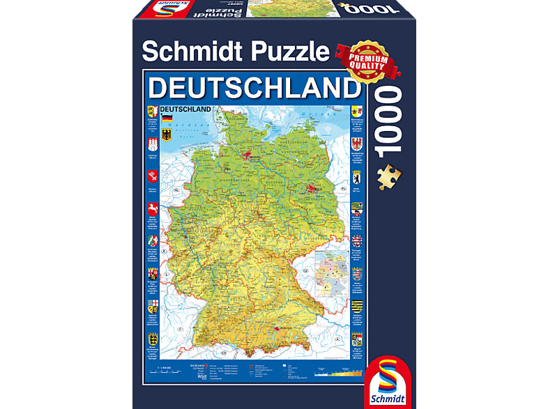 SCHMIDT SPIELE (UE) Deutschlandkarte 1000 Teile Puzzle | bis 1000 Teile