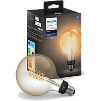 MediaMarkt PHILIPS HUE Bluetooth - Filament globe - warmwit licht G125/E27 aanbieding