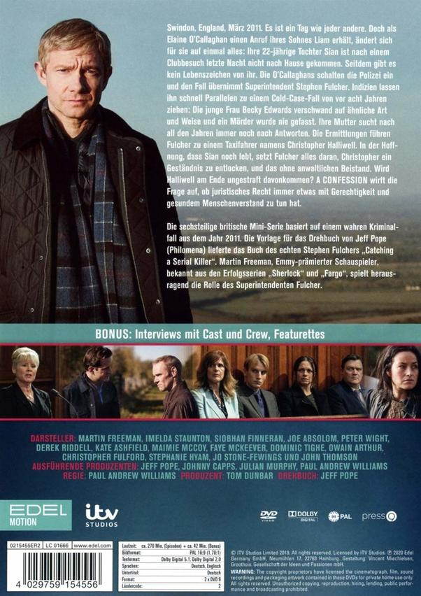 Die Rückseite einer DVD-Hülle mit deutschem Text über einen Film und Schauspieler.
