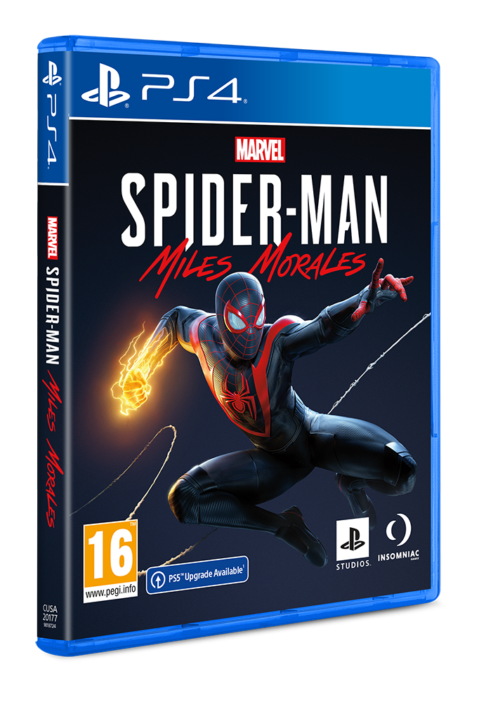 PlayStation 4 game box of Marvel's Spider-Man: Miles Morales.