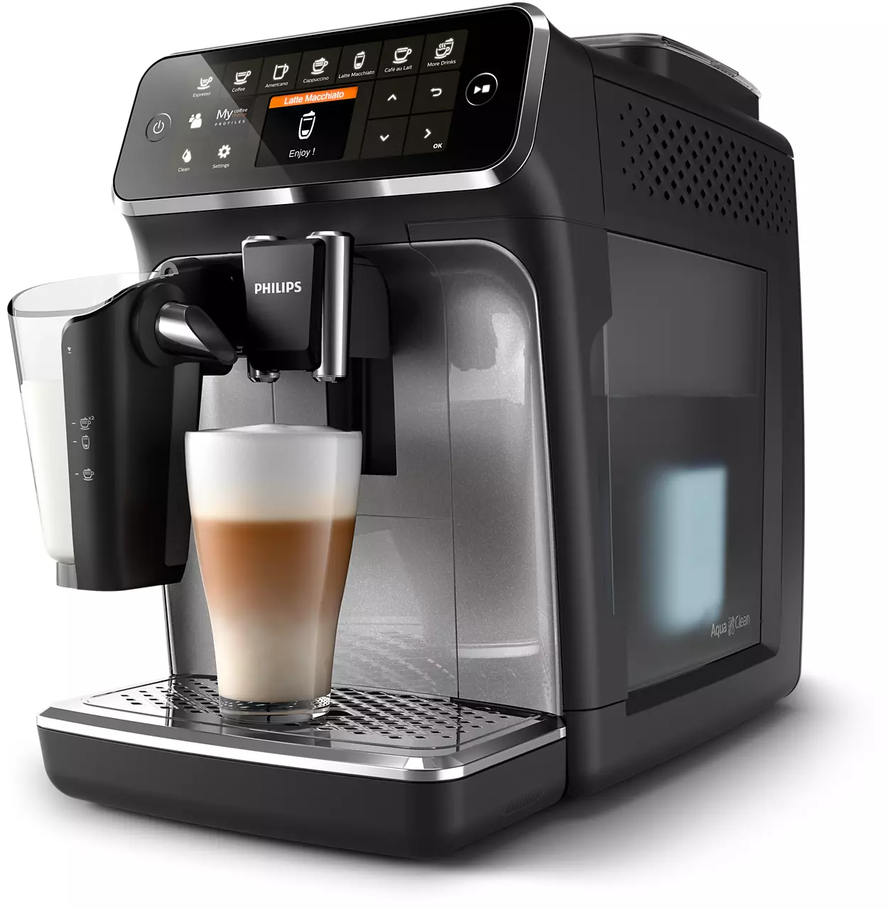 PHILIPS  LatteGo Series 4300 (EP4346/70) - Volautomatische espressomachine - Maximum aantal tassen: 2 - Extern melkreservoir - Zwart