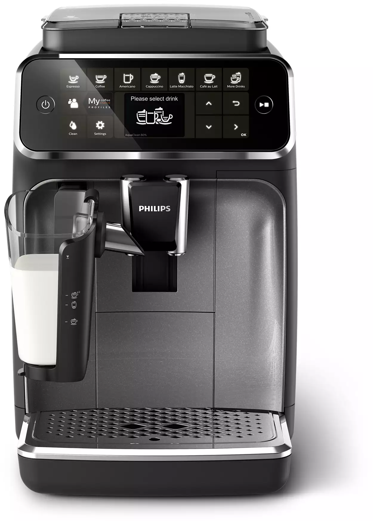 PHILIPS  LatteGo Series 4300 (EP4346/70) - Volautomatische espressomachine - Maximum aantal tassen: 2 - Extern melkreservoir - Zwart