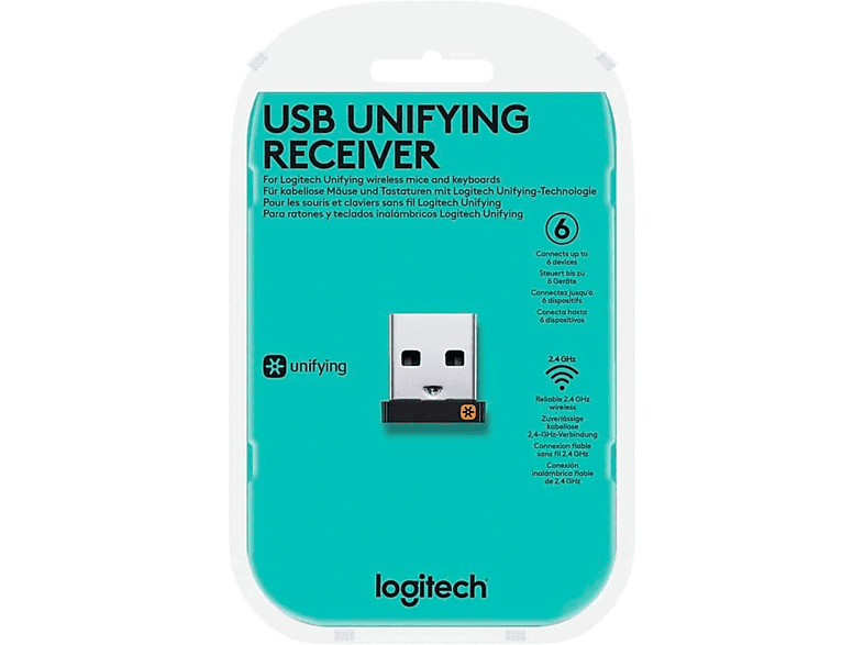 LOGITECH Unifying Receiver, USB-Empfänger für den Einsatz mit einer Unifying-Maus oder -Tastatur; Funk-Empfänger — Foto 5 von 5