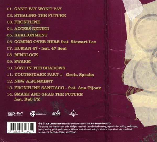 CD-Cover mit Titelliste und Logo.