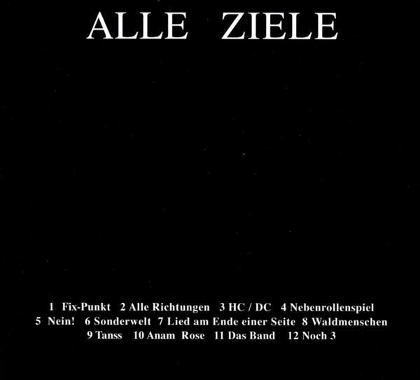 Schwarzer Hintergrund mit weißem Text: Alle Ziele und eine nummerierte Liste.