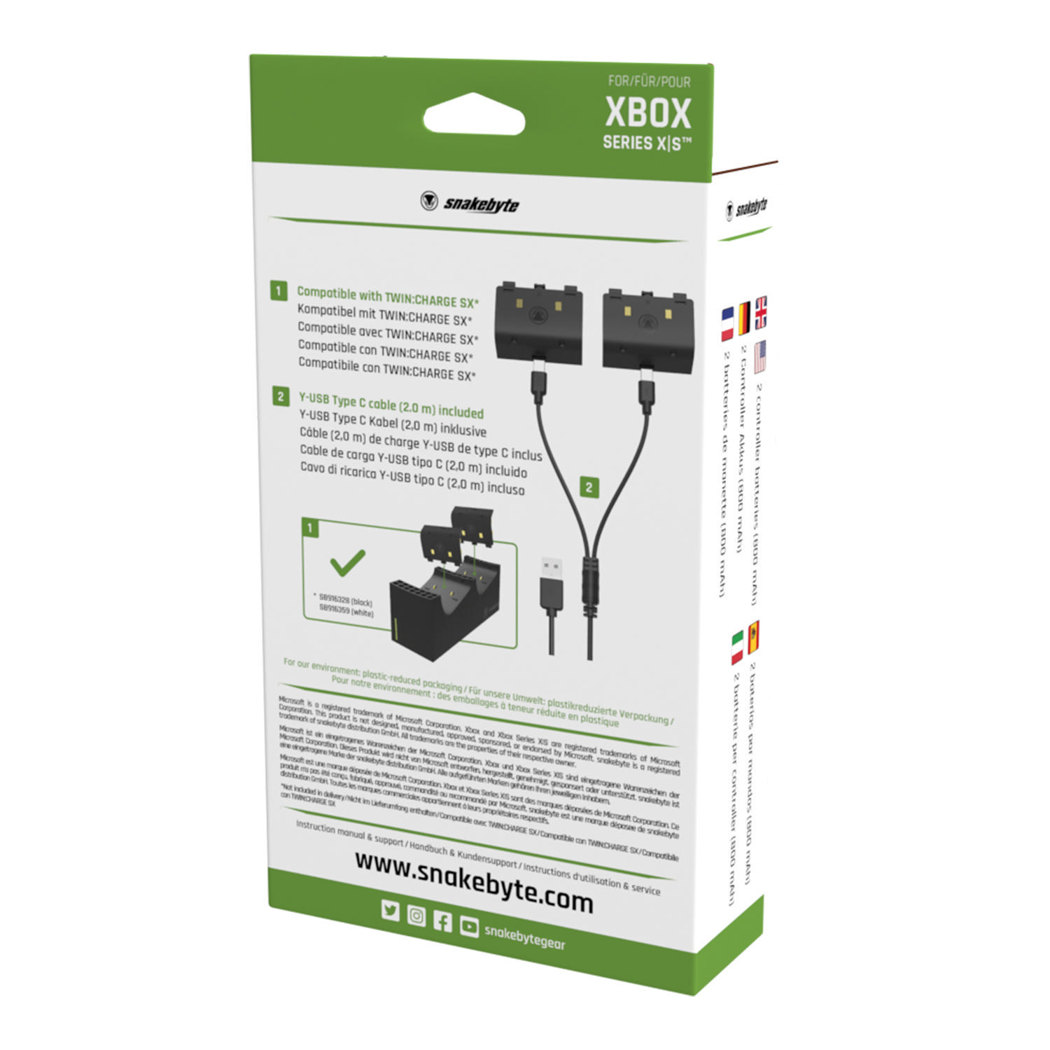 SNAKEBYTE XSX Battery:KIT SX™ Schwarz XSX, (BLACK), Zubehör für