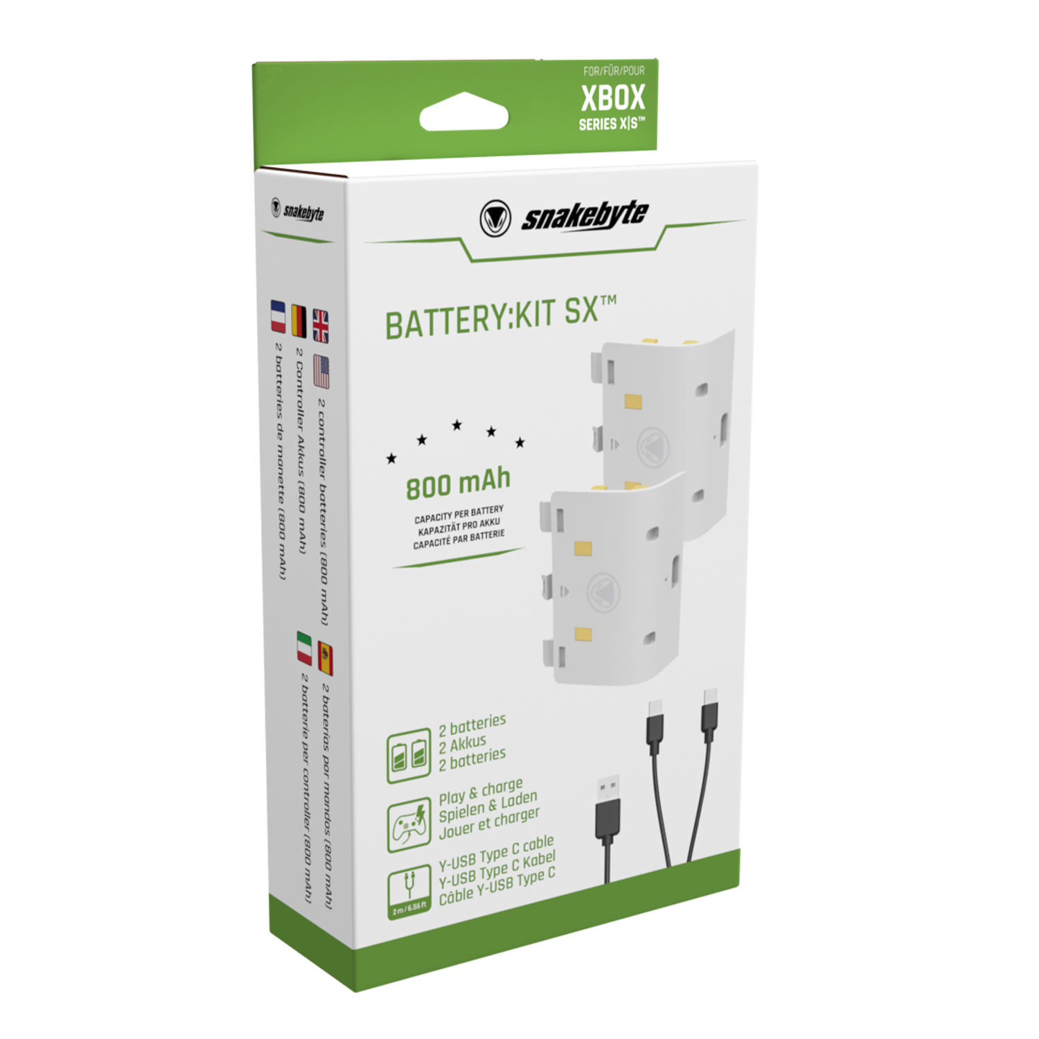 Akku (WHITE), für SX™ BATTERY:KIT Controller, weiß Batterie XSX Pack, wiederaufladbare SNAKEBYTE XSX