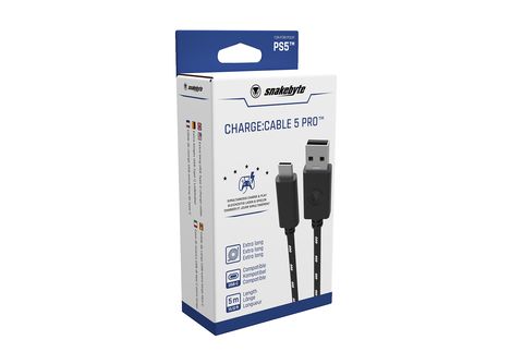 SNAKEBYTE PS5 Charge: Cable 5 PRO™ (5m) 2.0 Ladekabel, Schwarz/Weiß | MediaMarkt