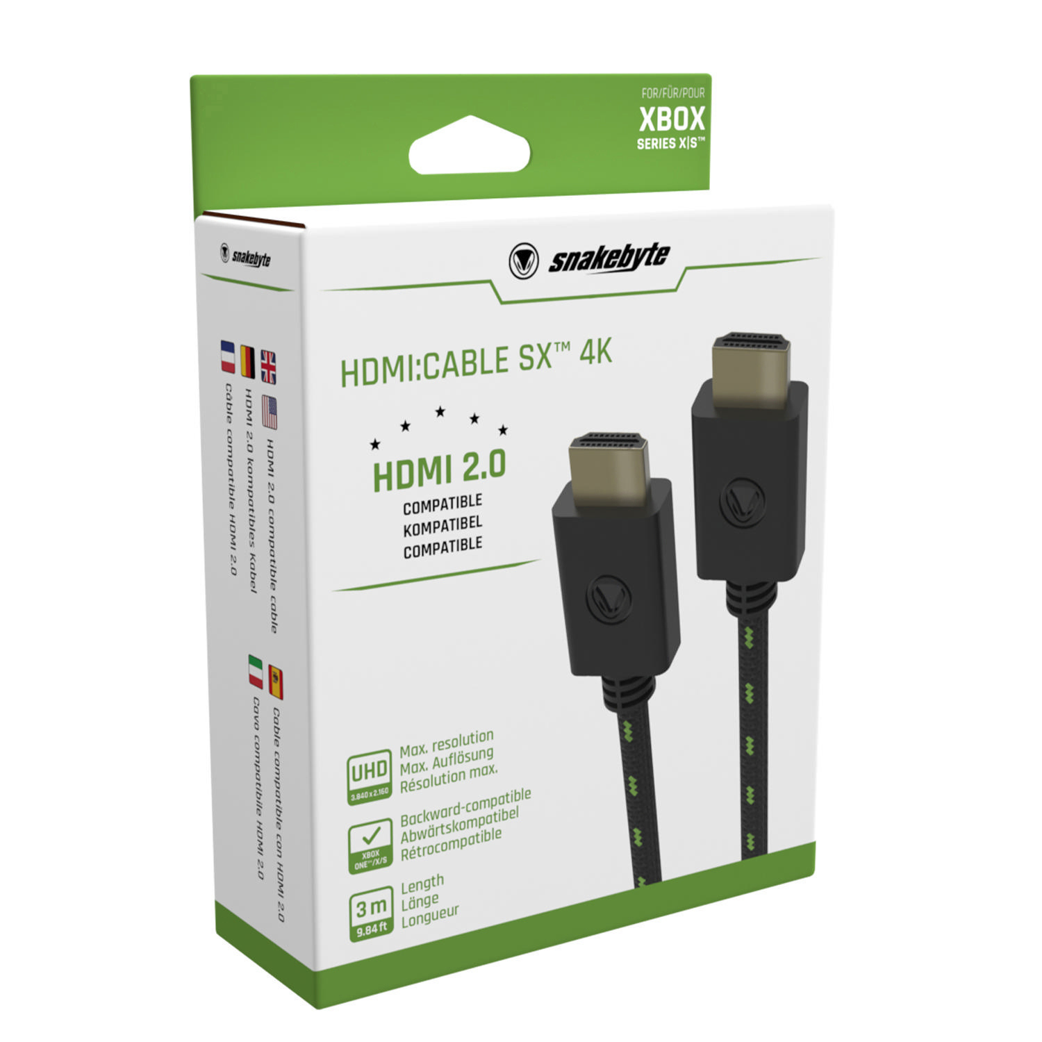 SNAKEBYTE XSX HDMI: Cable SX™ 4K (3M) Zubehör für XSX, Schwarz