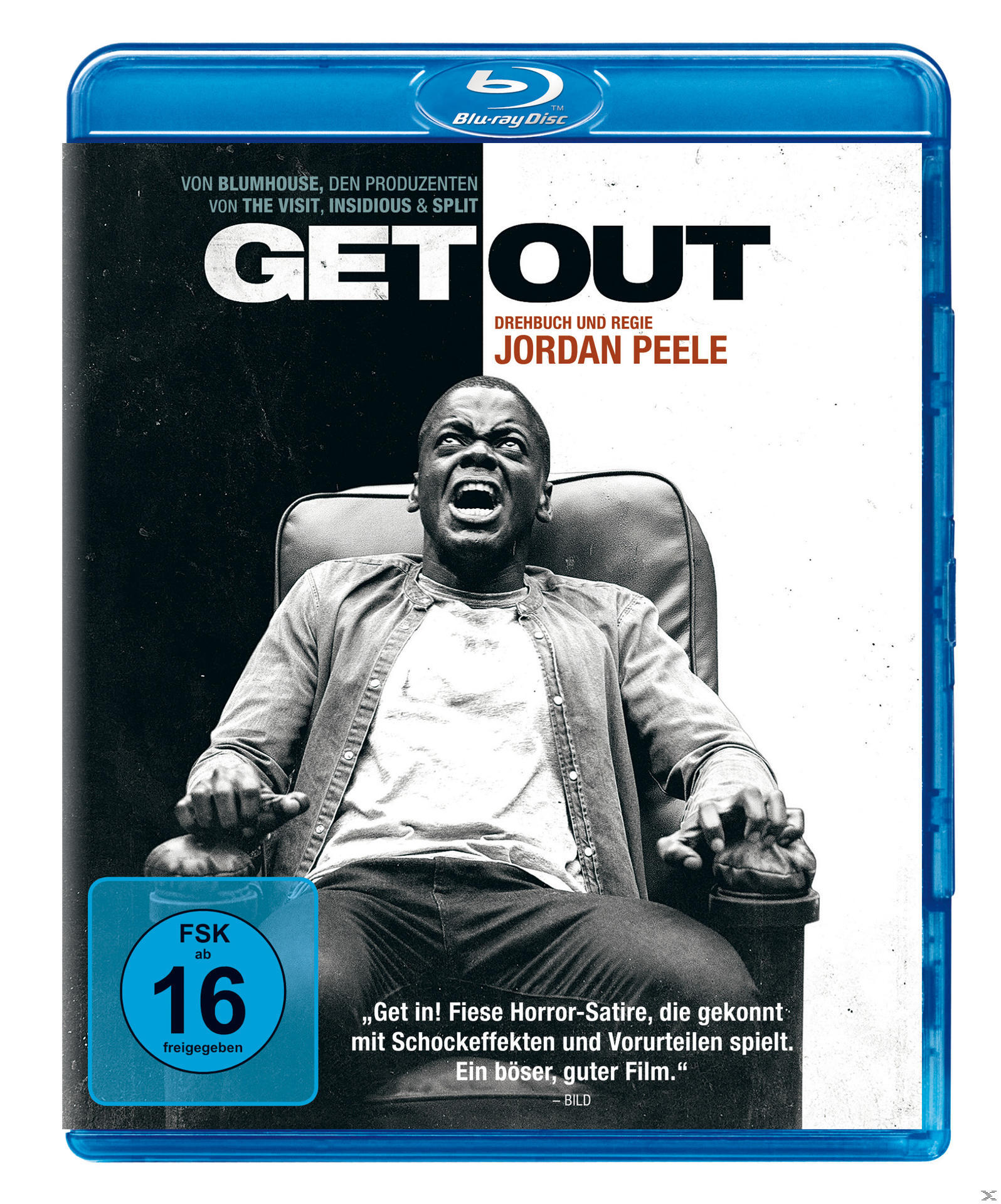 Filmcover, ein Mann schreit in einem Stuhl. Schwarz-Weiß-Hintergrund.