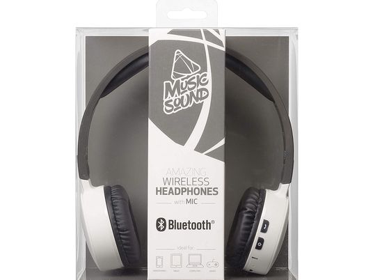MUSIC SOUND BTMUSICSOUND20181 - Cuffie Bluetooth (On-ear, Bianco/Nero)