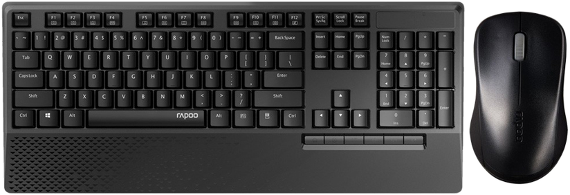 RAPOO 192505 X1960 2,4 GHz vezeték nélküli billentyűzet egér szett, fekete