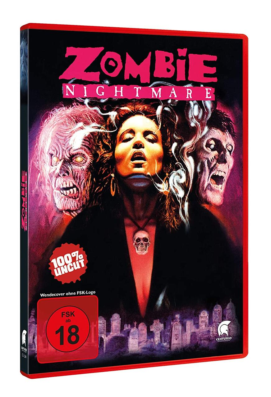 DVD-Cover von 'Zombie Nightmare' mit Zombiegesichtern und einer Frau.