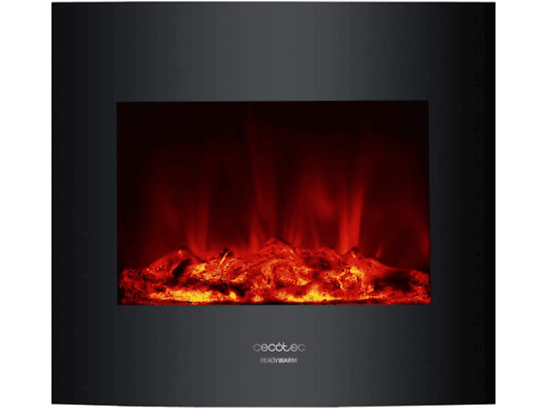 Cecotec Ready Warm 2600 Curved Flames, Chimenea, Decorativa, Tamaño 26, 2000 W, Negro