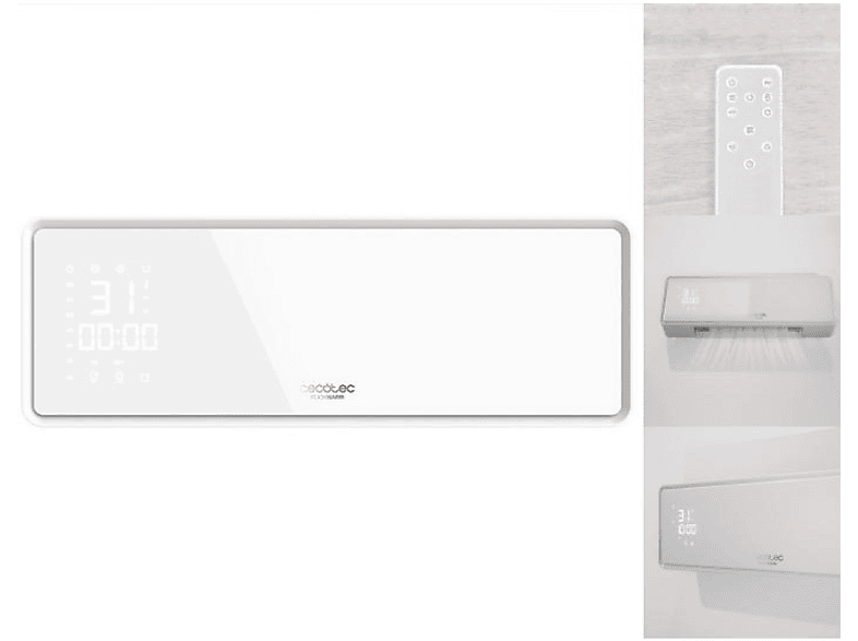 Calefactor - Cecotec Ready Warm 5300 Power Box, 2 potencias, Pantalla LED, Termostato, Cerámico, Blanco