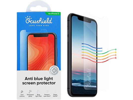 OCUSHIELD Anti Blue Light - Pellicola di protezione (Adatto per modello: Apple iPhone 12 Pro Max)