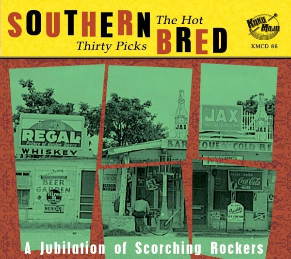 Pochette d'album : Un collage de vitrines vintage avec le texte Southern Bred : Thirty Picks.