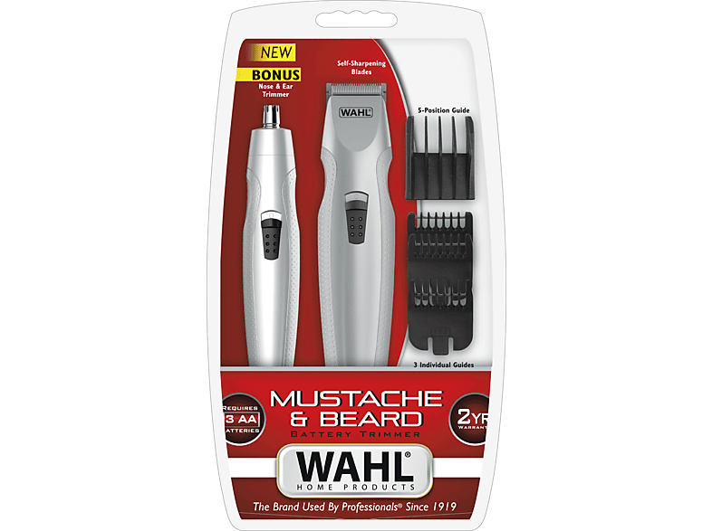 WAHL 05606-308 Mustache & Beard Pilli Sakal Kesme ve Bıyık Düzeltme Makinesi Gri_2