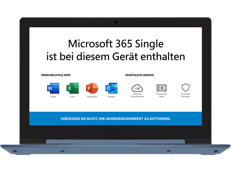 LENOVO IdeaPad 1 - 11,6 Zoll - AMD Athlon™ Silver 3050e - 4 GB - 64 GB - AMD Radeon™ Onboard Graphics - Windows 10
