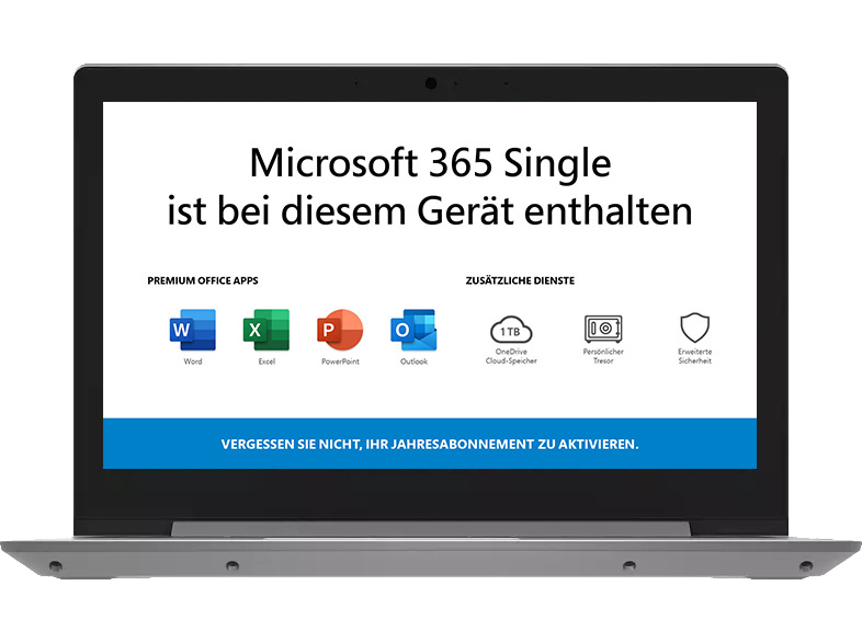 LENOVO IdeaPad 1 - 11,6 Zoll - AMD Athlon™ Silver 3050e - 4 GB - 64 GB - AMD Radeon™ Onboard Graphics - Windows 10