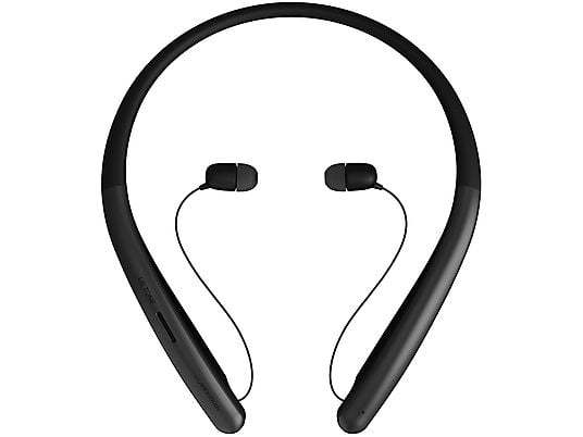 Auriculares deportivos - LG HBS-SL6SB, Bluetooth, Sonido Meridian, Cancelación de ruido, Micrófono, Negro