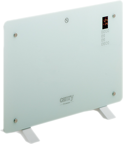 CAMRY CR7721 Üveg konvektor LCD kijelzővel és távirányítóval, fehér