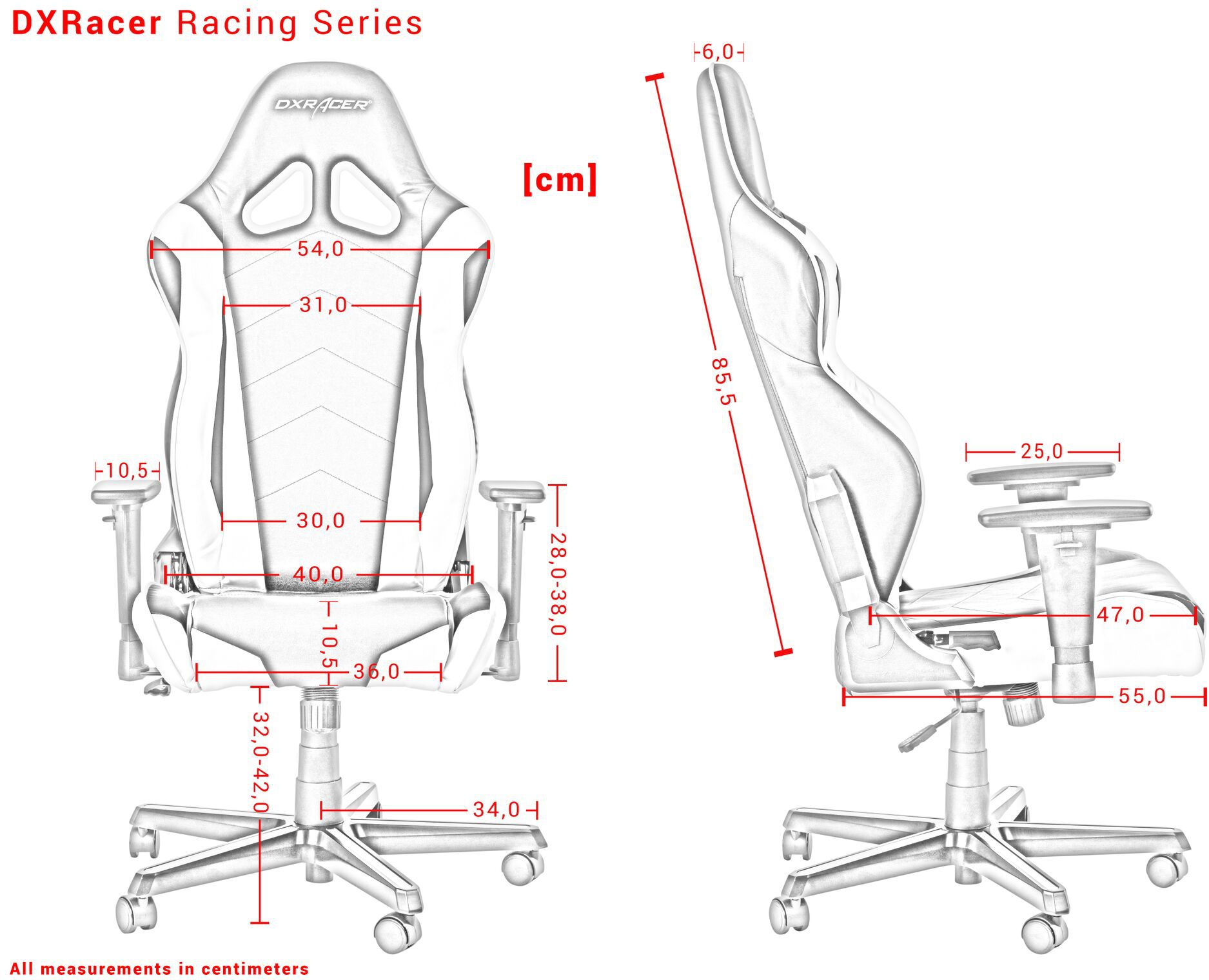DXRACER Racing R0 Gaming Chair, Black/Blue Gaming Stuhl, Schwarz/Blau