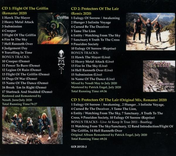 CD-Hülle mit Text, der Songs auflistet, und Bildern einer Band mit Logo.