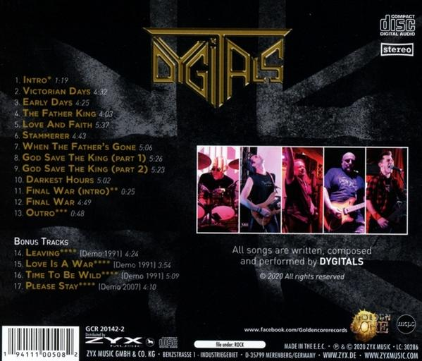 Die Rückseite eines CD-Albums mit Text und Bildern.