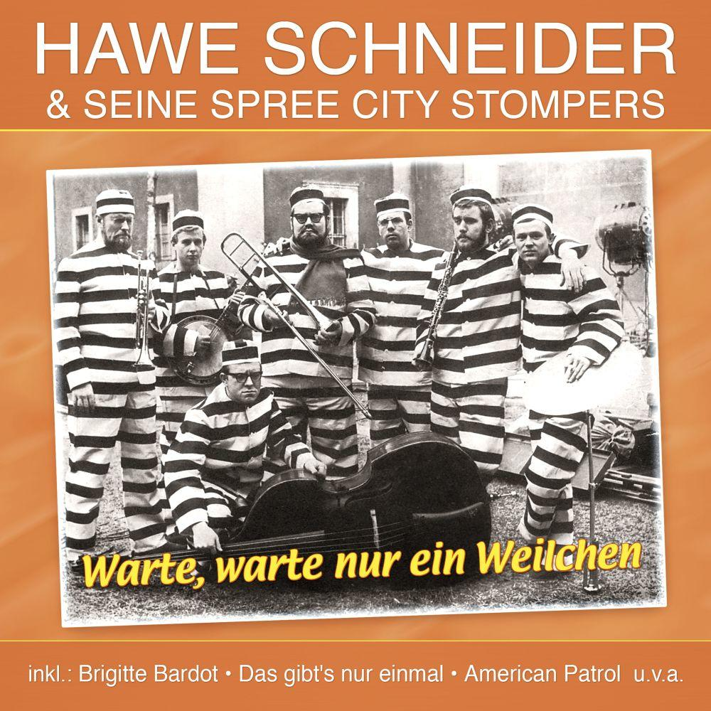 CD-Cover mit einer Band in gestreiften Gefängnisuniformen. Text auf Deutsch. Brauner Hintergrund.