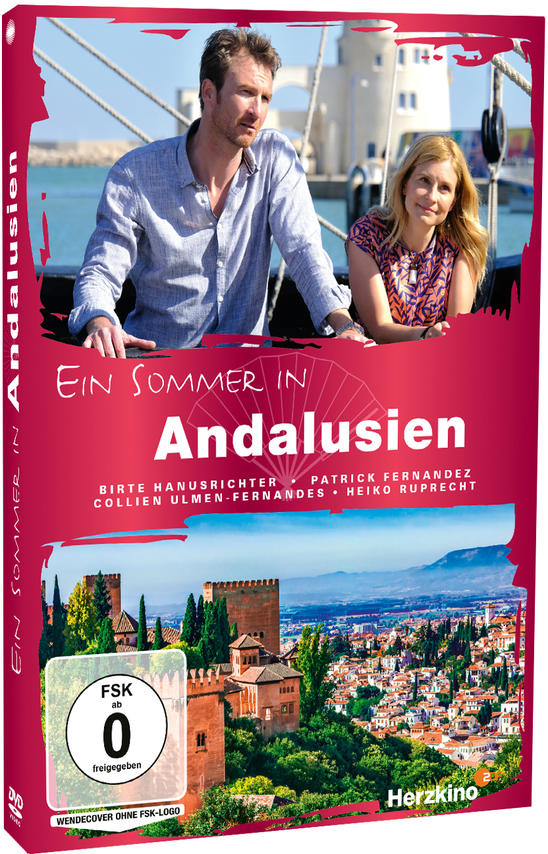 DVD-Cover mit einem Paar auf einem Boot. Text auf Deutsch: 'Ein Sommer in Andalusien'.