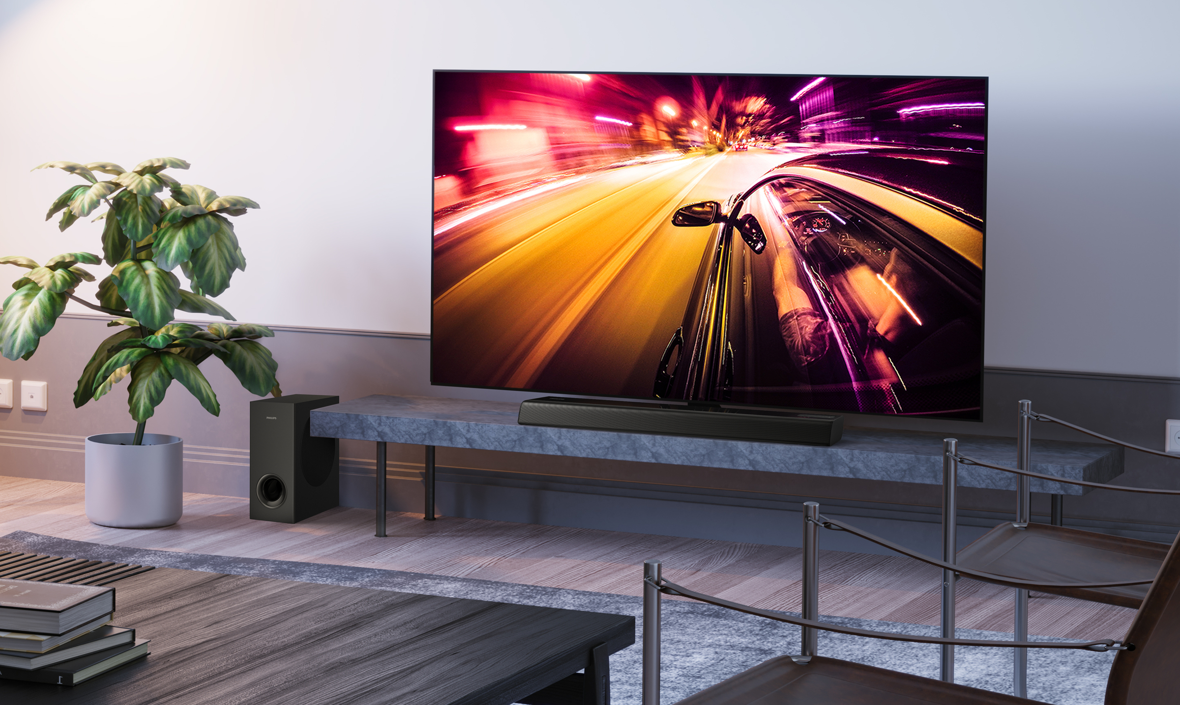 PHILIPS PB405/10, Soundbar, Schwarz