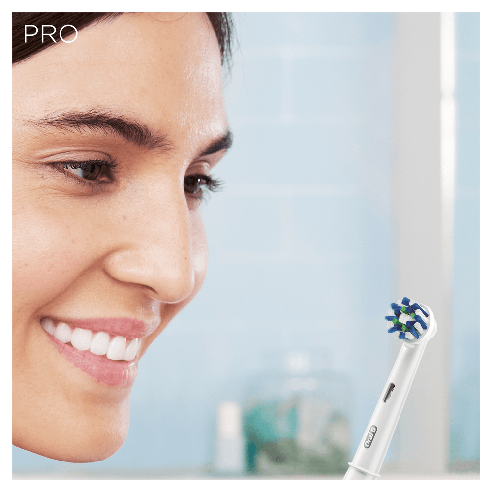 Cepillo Eléctrico - Oral B PRO 2000 Cross action, Cepillado 3D, Sensor de presión con luz, 2