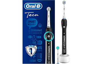 Cepillo eléctrico - Oral-B SmartSeries Teen, 3 modos, Cuidado encías, Cabezal recambio, Negro