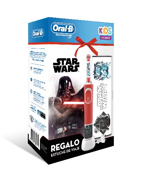 Cepillo eléctrico - Oral-B Kids Star Wars, Para niños, Estuche de regalo, 4 pegatinas de Star Wars, 3D