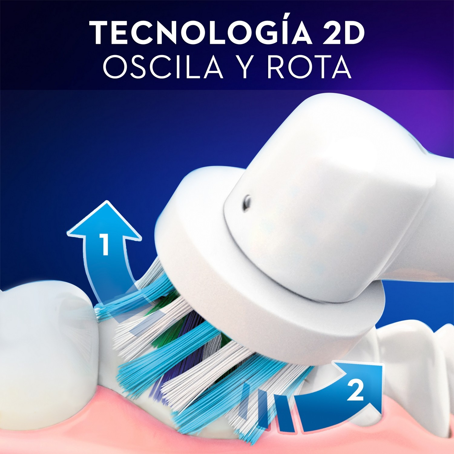 Cepillo elécrico - Oral-B Set Vitality Cross Action, Recargables, Pack de 2 unidades, Blanco y negro