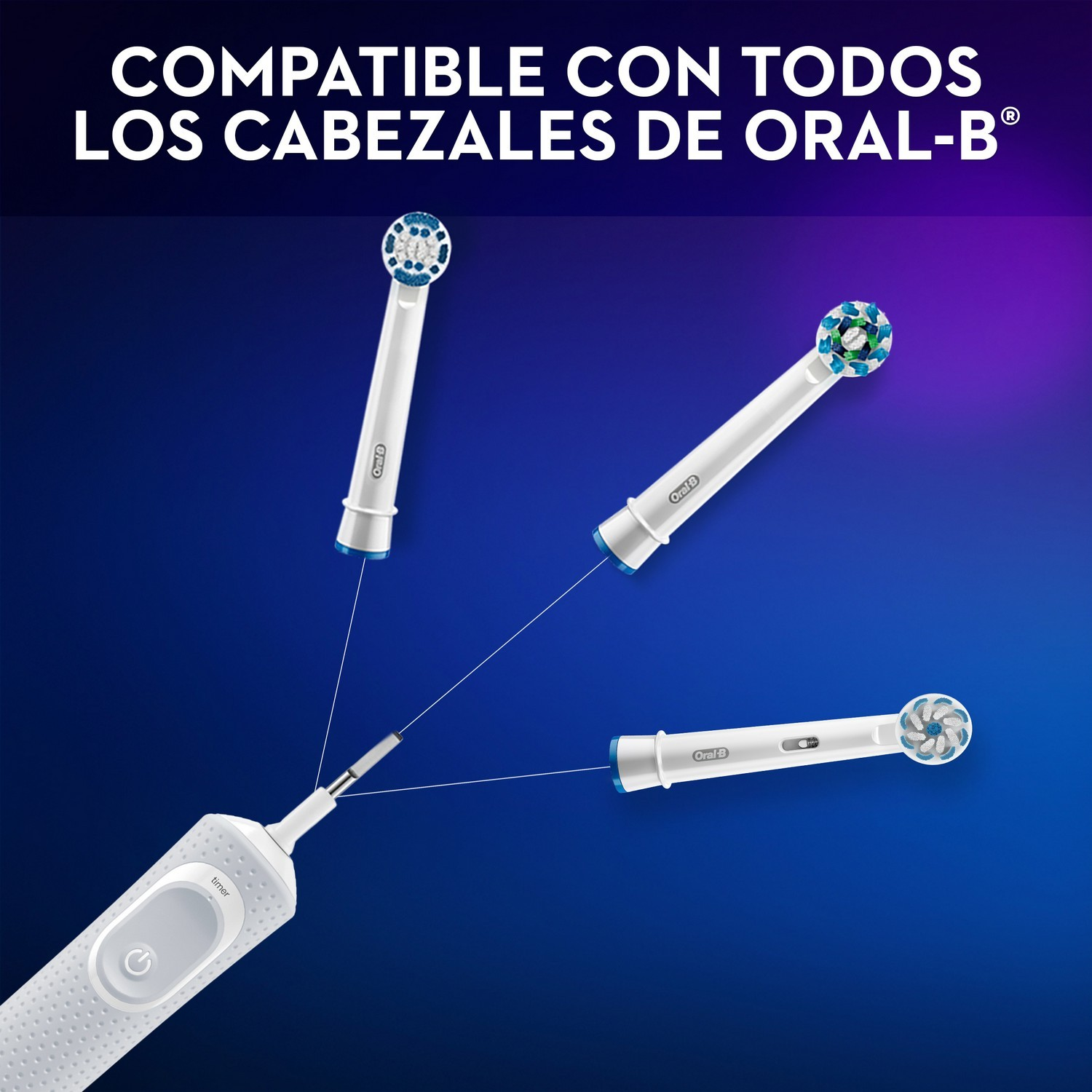 Cepillo elécrico - Oral-B Set Vitality Cross Action, Recargables, Pack de 2 unidades, Blanco y negro