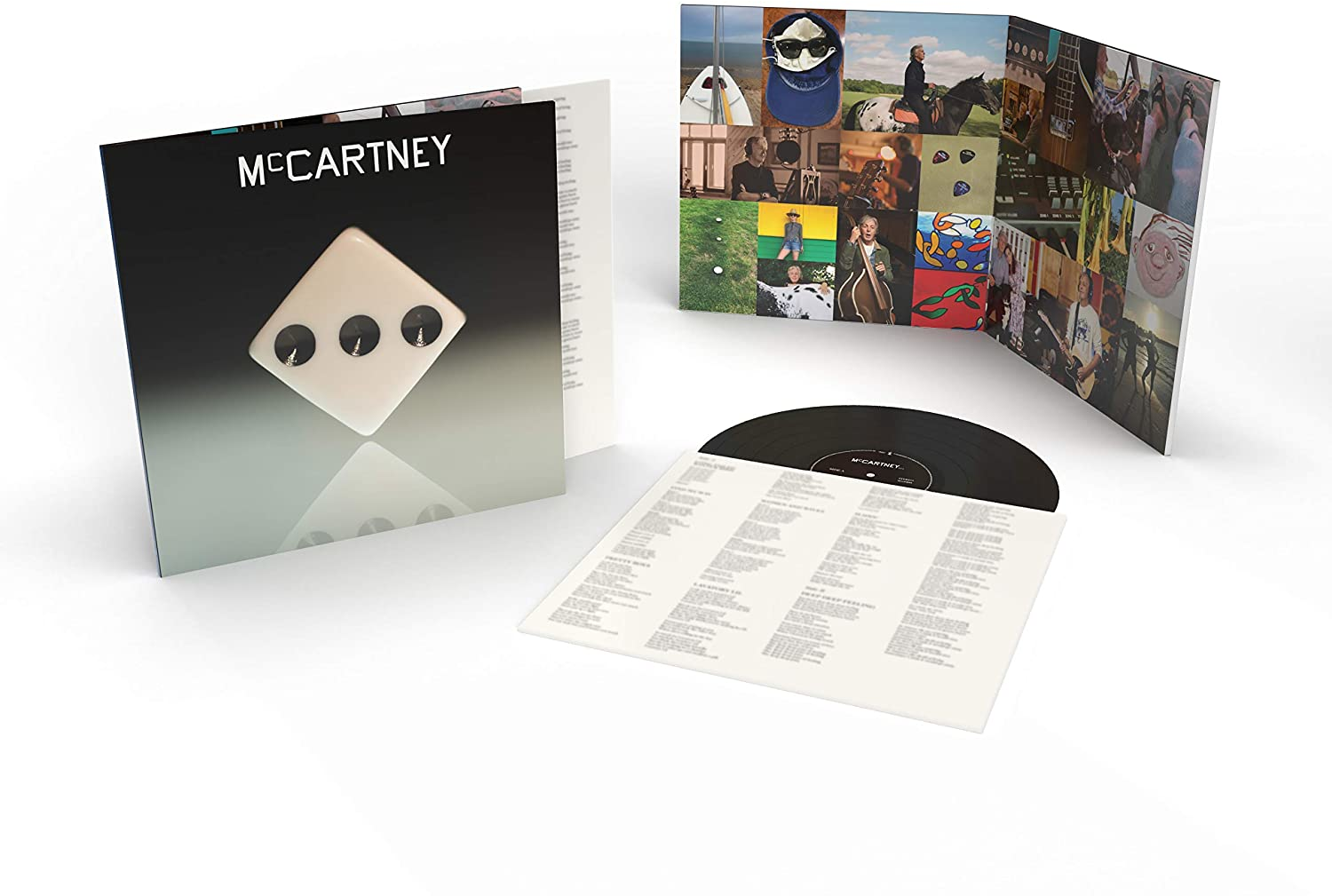 Vinyl lemez album. A borító fekete, fehér gyémántmintával és három gombbal.