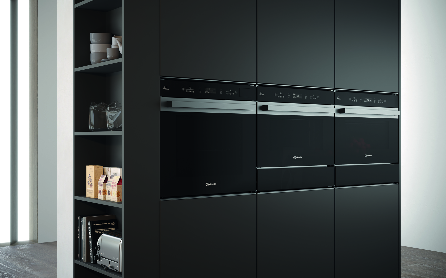 BAUKNECHT BAKO ACTIVE STEAM, Einbaubackofenset (Induktionskochfeld, A+, 73 l)