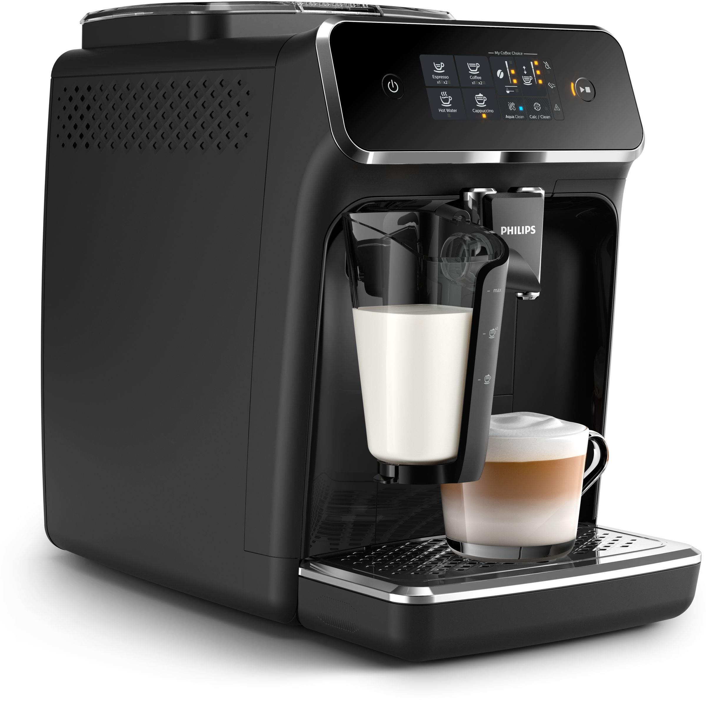 PHILIPS EP2231/40 Serie 2200 Latte GO Kaffeevollautomat (Matt Schwarz, Keramikmahlwerk, 15 bar, integrierter Milchbehälter)