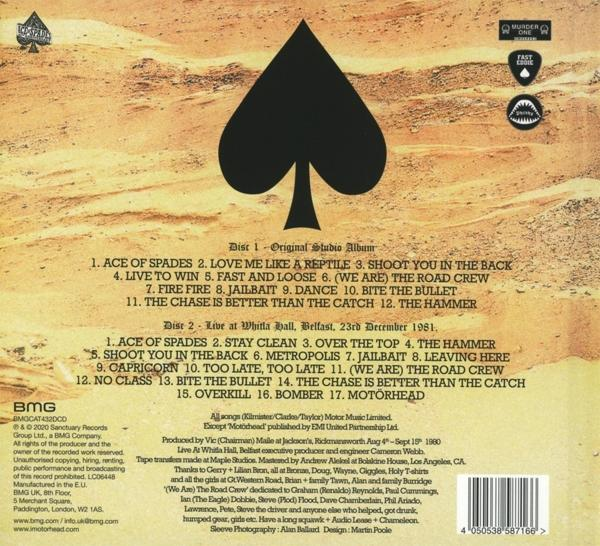 Achterkant van een cd met een schoppenlogo en tracklijst.
