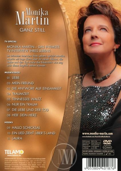 DVD-Cover von Monika Martin, eine Frau mit Mikrofon.