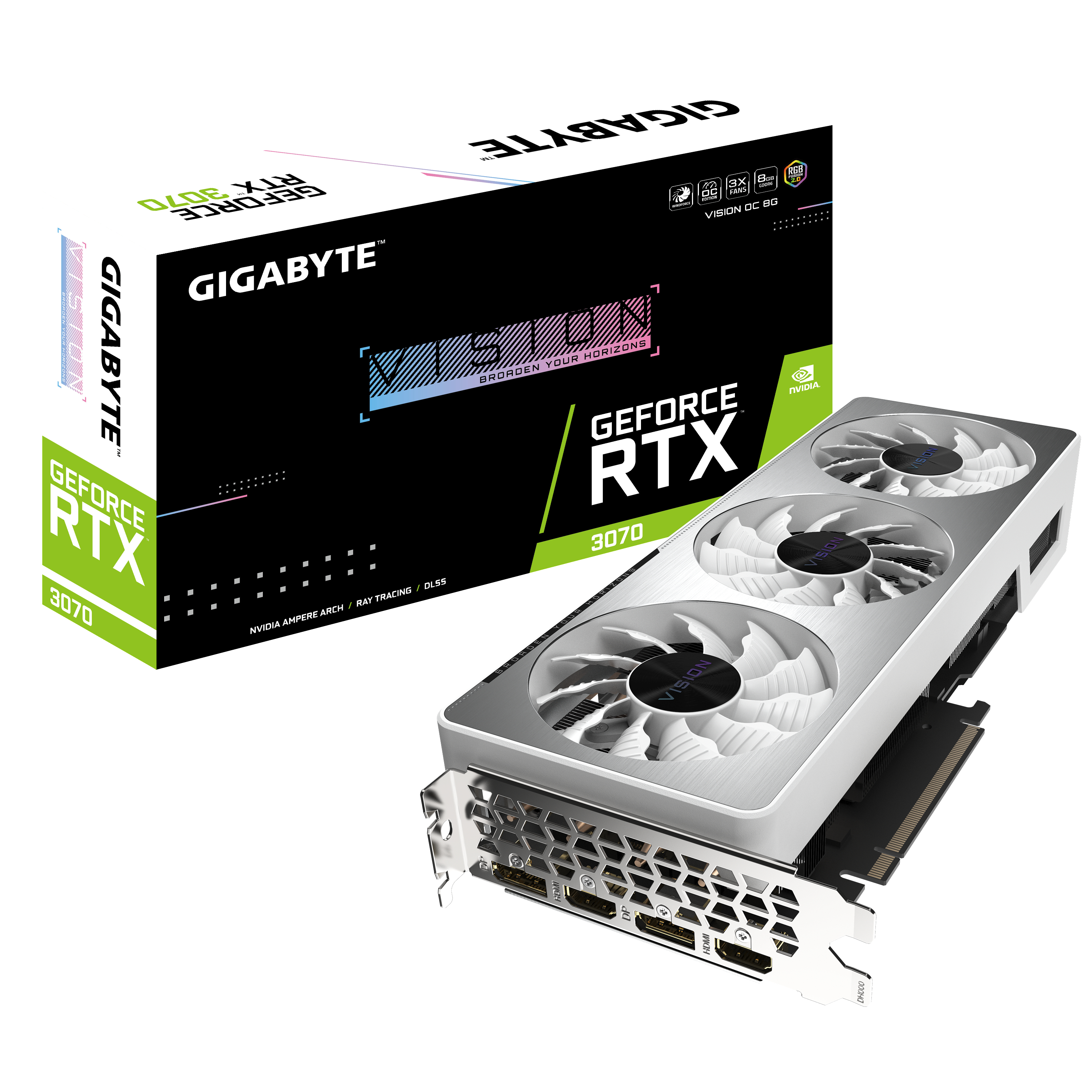GIGABYTE GeForce RTX™ 3070 3070 Vision OC 8GB (GV-N3070VISION OC-8GD) (NVIDIA, Grafikkarte)