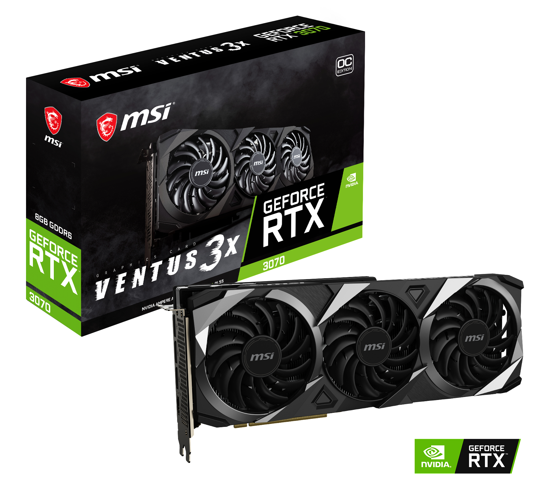 MSI GeForce RTX™ 3070 Ventus 3X OC 8GB (V390-007R) (NVIDIA, Grafikkarte)